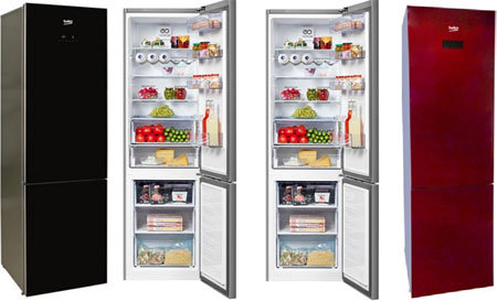 Холодильник ВЕКО: красный или чёрный акцент для кухни